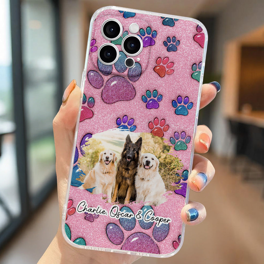 Glittery Paw Mom Ver Photo - Personalized Phone Case