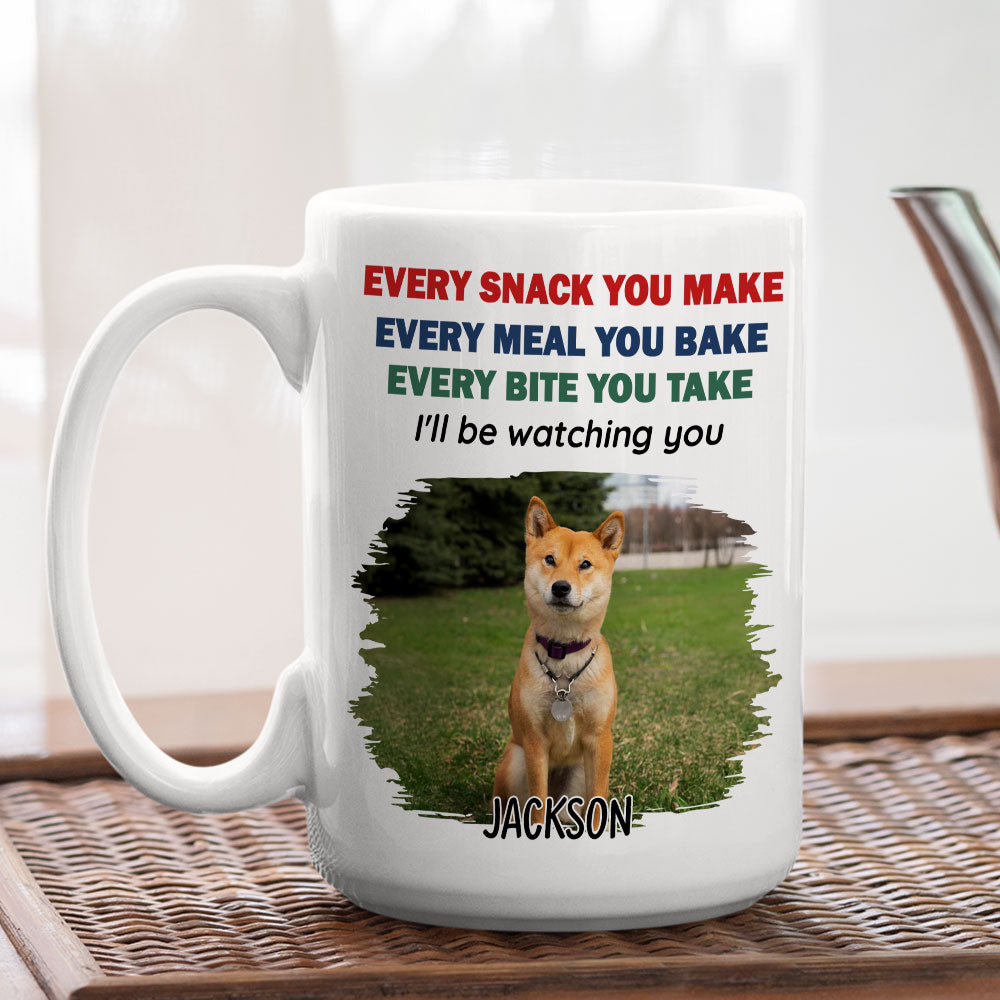 Custom Photo Christmas Birthday Gifts For Dog Lovers • Watching You Dad Mom Photo - Personalized Coffee Mug