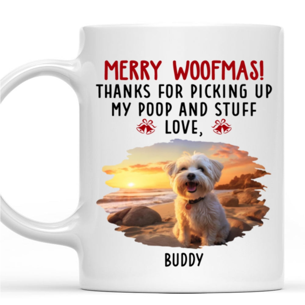 Custom Photo Christmas Birthday Gifts For Dog Lovers • Our Poop And Stuff Photo - Personalized Coffee Mug