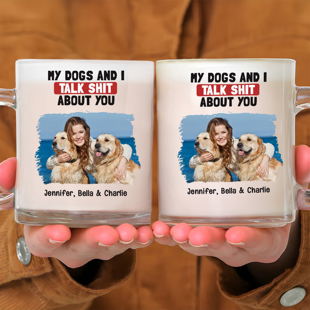 Custom Photo Christmas Birthday Gifts For Dog Lovers • Talk About You Photo - Personalized Glass Mug