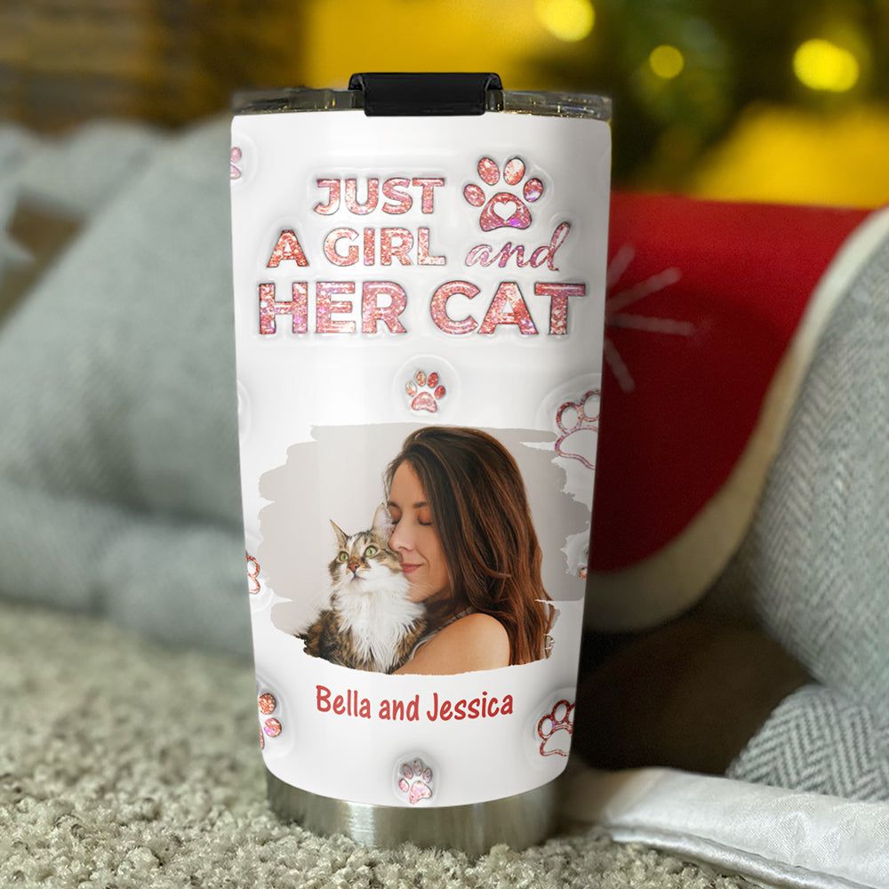 Custom Photo Christmas Birthday Gifts For Cat Mom, Cat Lovers • Cats Are The Miracle Photo - Personalized 3D Inflated Effect Tumbler