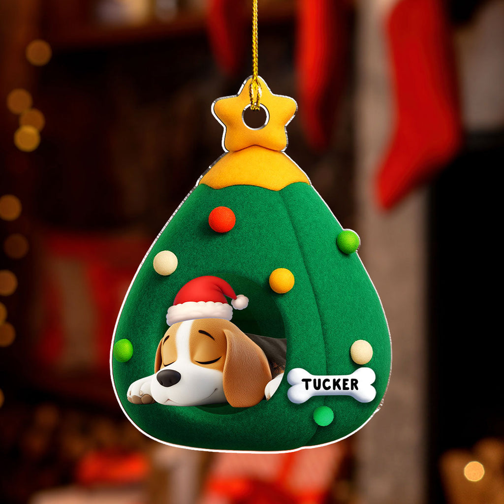 Custom Christmas Decor Home Birthday Gifts For Dog Mom, Dog Lovers • Santa Paws Cozy Tree - Personalized Acrylic Ornament