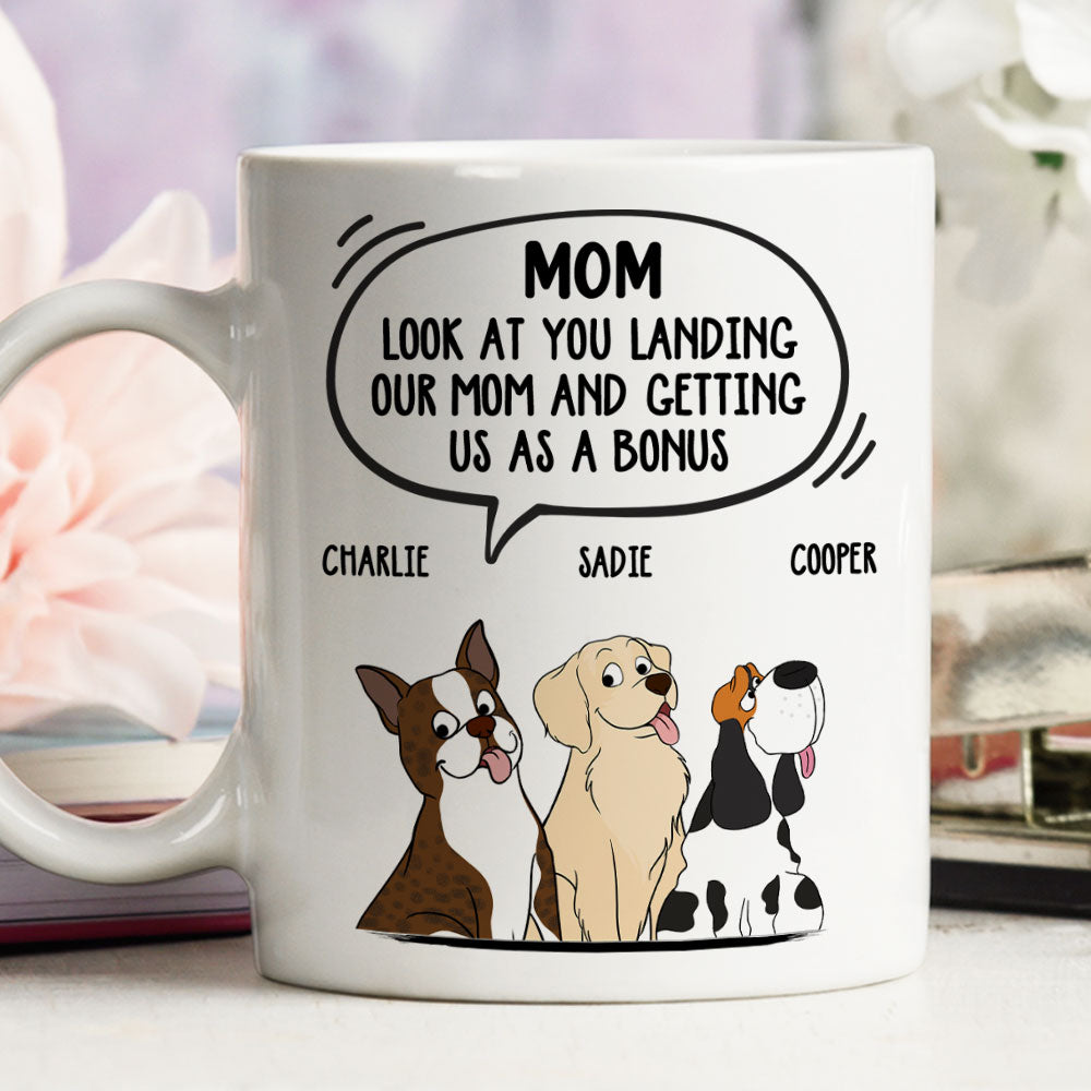 Custom Christmas Birthday Gifts For Dog Dad, Dog Lovers • Getting Me As A Bonus - Personalized Coffee Mug