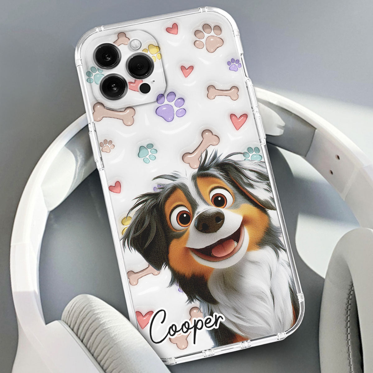 Baby Lovely Dogs - Personalized 3D Inflated Effect Phone Case