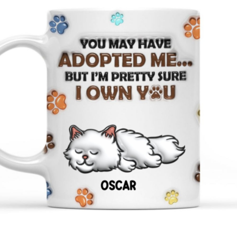 Custom Mother's day Birthday Gifts For Cat Mom, Cat Lovers • We Sure We Own You - Personalized 3D Inflated Effect Mug