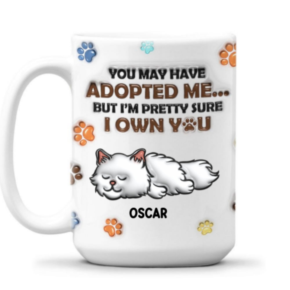 Custom Mother's day Birthday Gifts For Cat Mom, Cat Lovers • We Sure We Own You - Personalized 3D Inflated Effect Mug