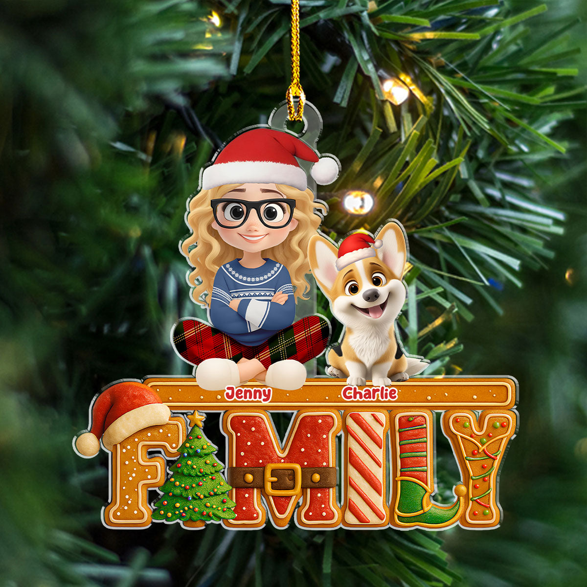 Custom Christmas Decor Home Birthday Gifts For Dog Lovers • Loved This Christmas Cake - Personalized Acrylic Ornament