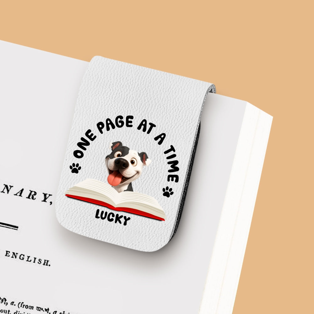 One Page Once - Personalized Leather Bookmark