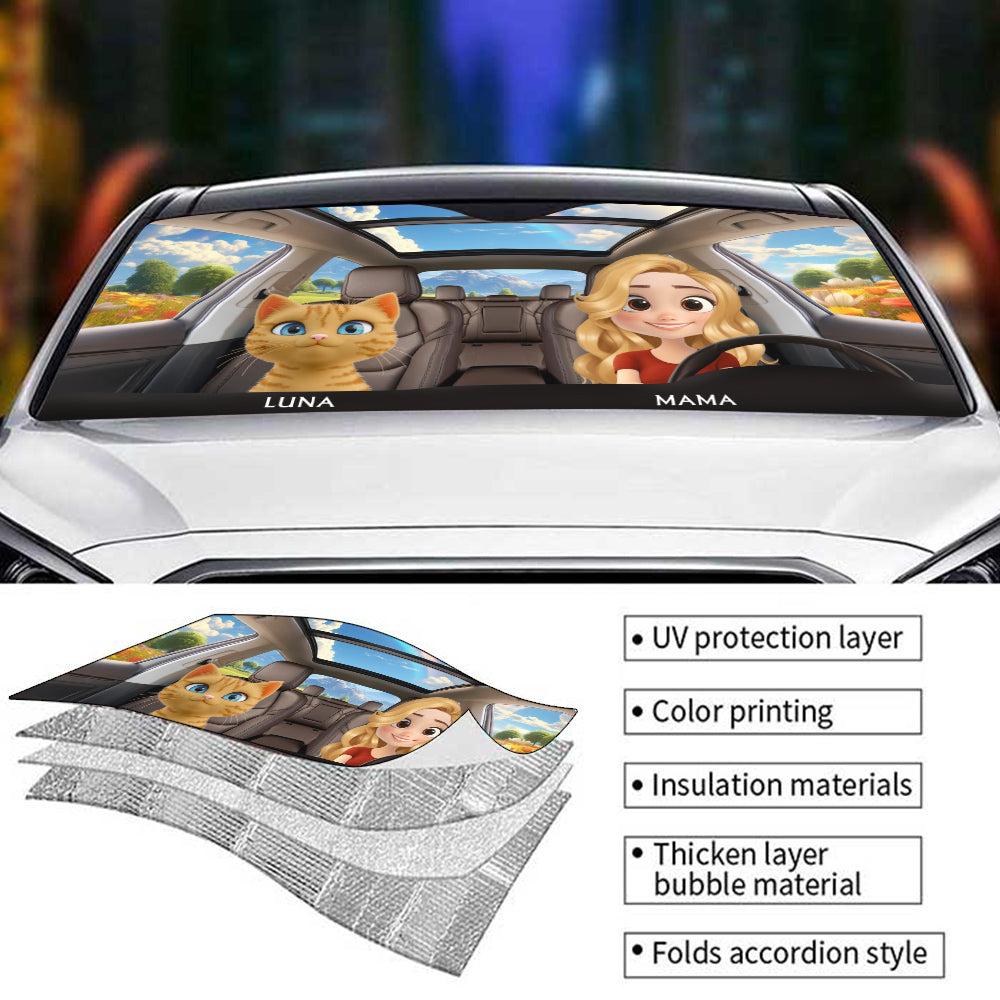 Life Is Better With My Cat - Personalized Car Sunshade