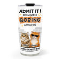 Custom Photo Father's day Birthday Gifts For Cat Dad, Cat Lovers • Dad Cannot Live Without Cat Photo - Personalized Tumbler