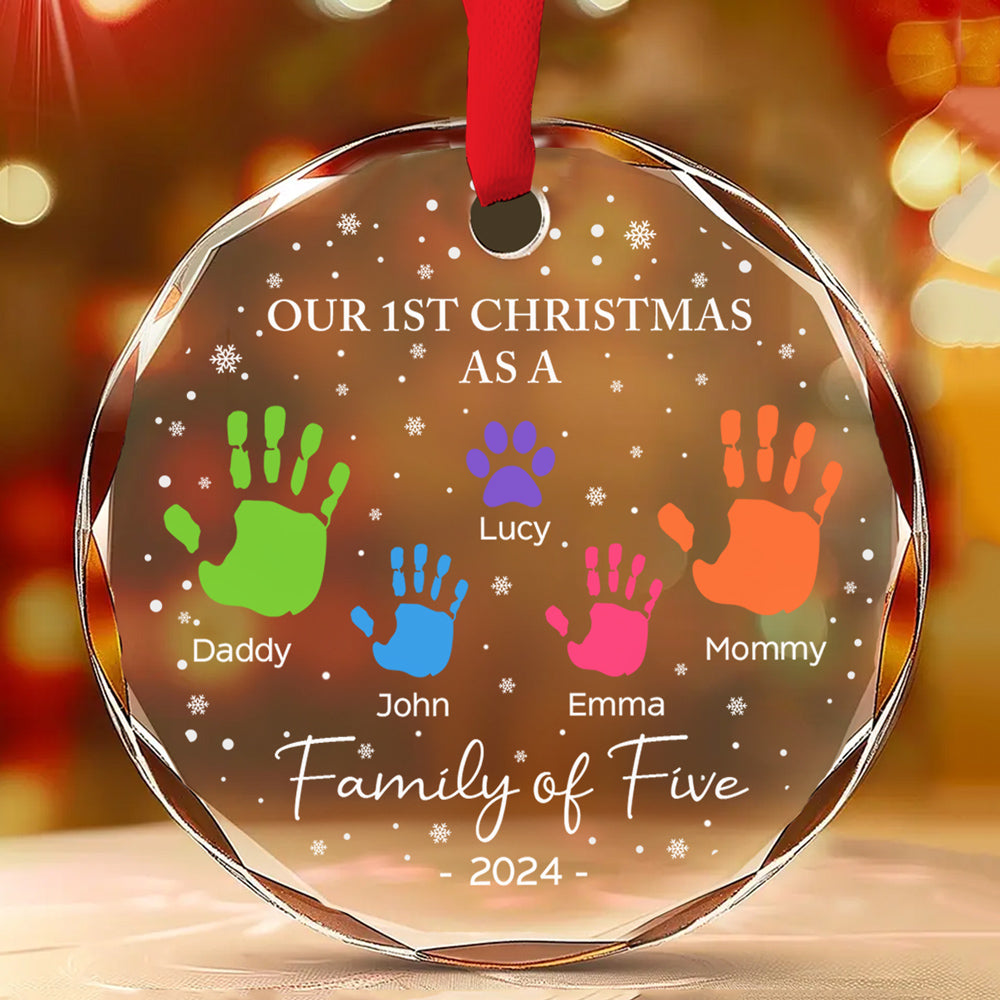 As A Family Of Four - Personalized Glass Ornament