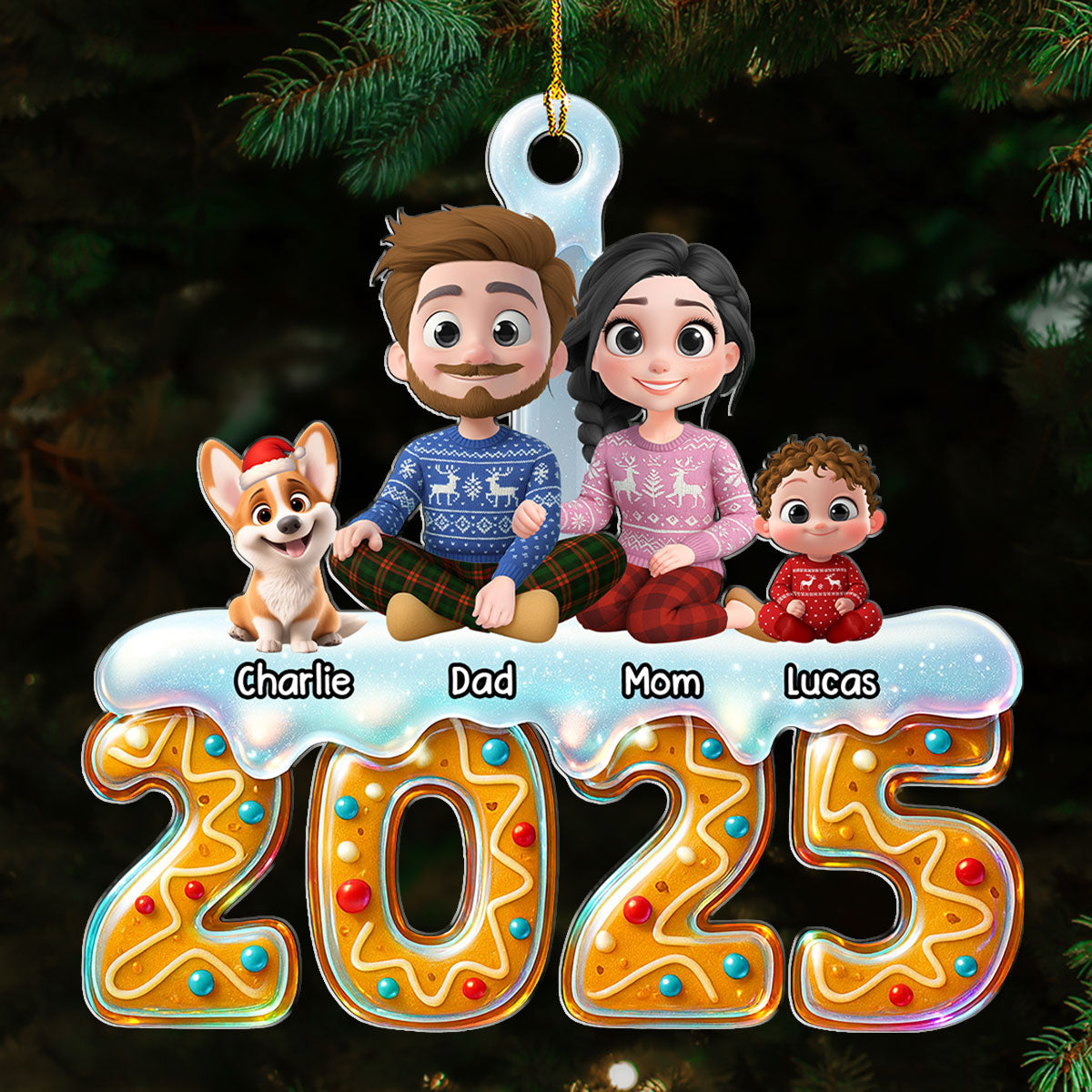 Custom Christmas Decor Home Birthday Gifts For Dog Lovers • 2025 Family Reunion - Personalized Acrylic Ornament