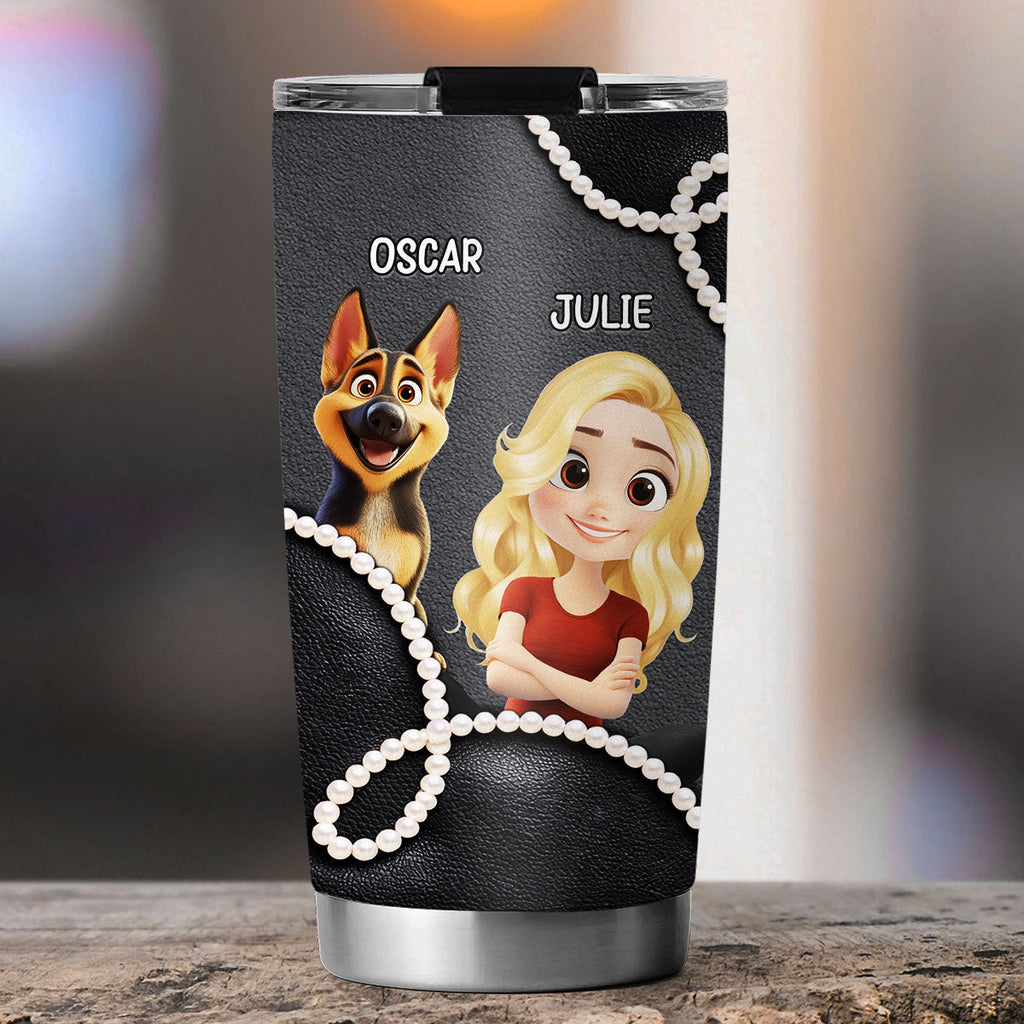 Custom Christmas Birthday Gifts For Dog Mom, Dog Lovers • Go Round And Round - Personalized 3D Effect Tumbler