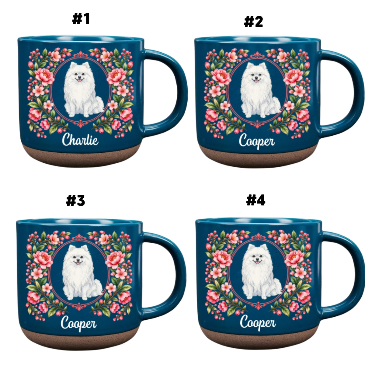 Paws In Bloom - Personalized Pottery Mug