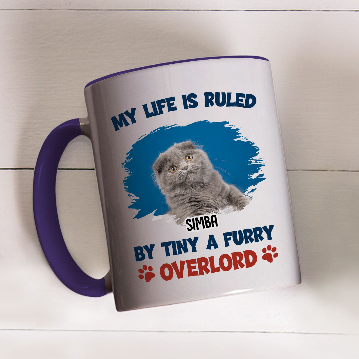 Custom Photo Christmas Birthday Gifts For Cat Lovers • Life Is Ruled By Cat Butt Photo - Personalized Accent Mug