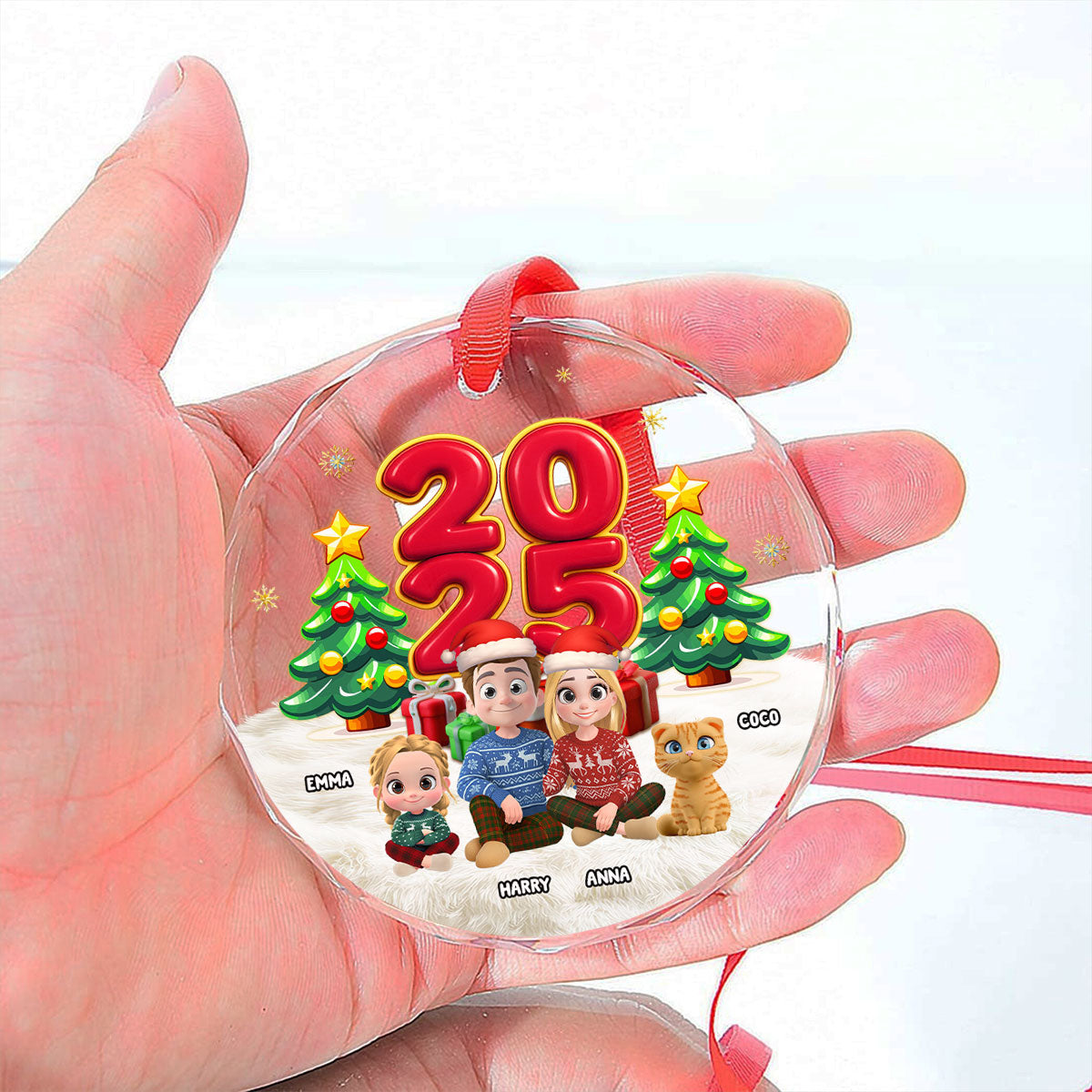 You Me And Our Kid Pet - Personalized Glass Ornament