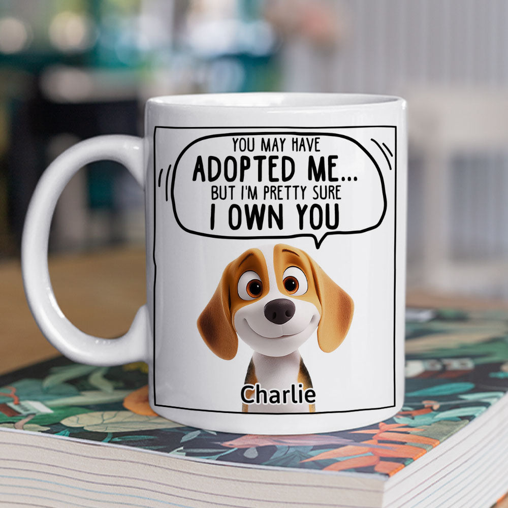 Custom Christmas Birthday Gifts For Dog Lovers • We Sure We Own You Cartoon - Personalized Coffee Mug