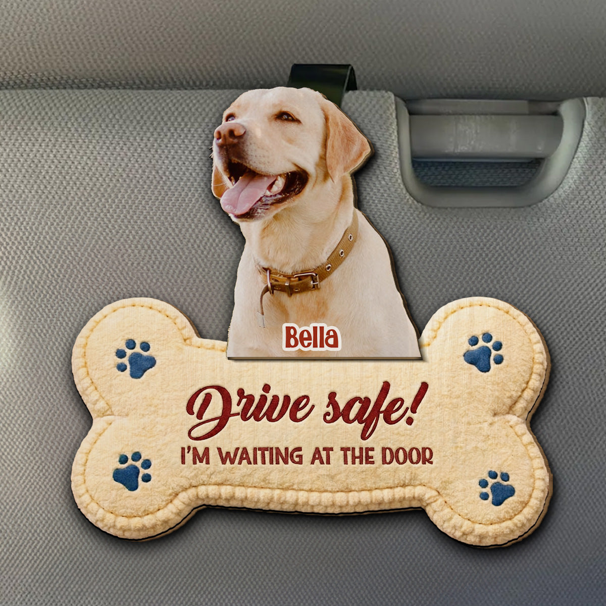 The Humans Live With Lovely Dogs Photo - Personalized Car Visor Clip