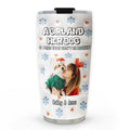 Custom Photo Christmas Birthday Gifts For Dog Mom, Dog Lovers • Christmas Day With Dog Mom Ver 2 Photo - Personalized 3D Inflated Effect Tumbler
