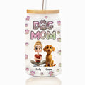 Dog Mom Lovely Chibi - Personalized 3D Inflated Effect Glass Can