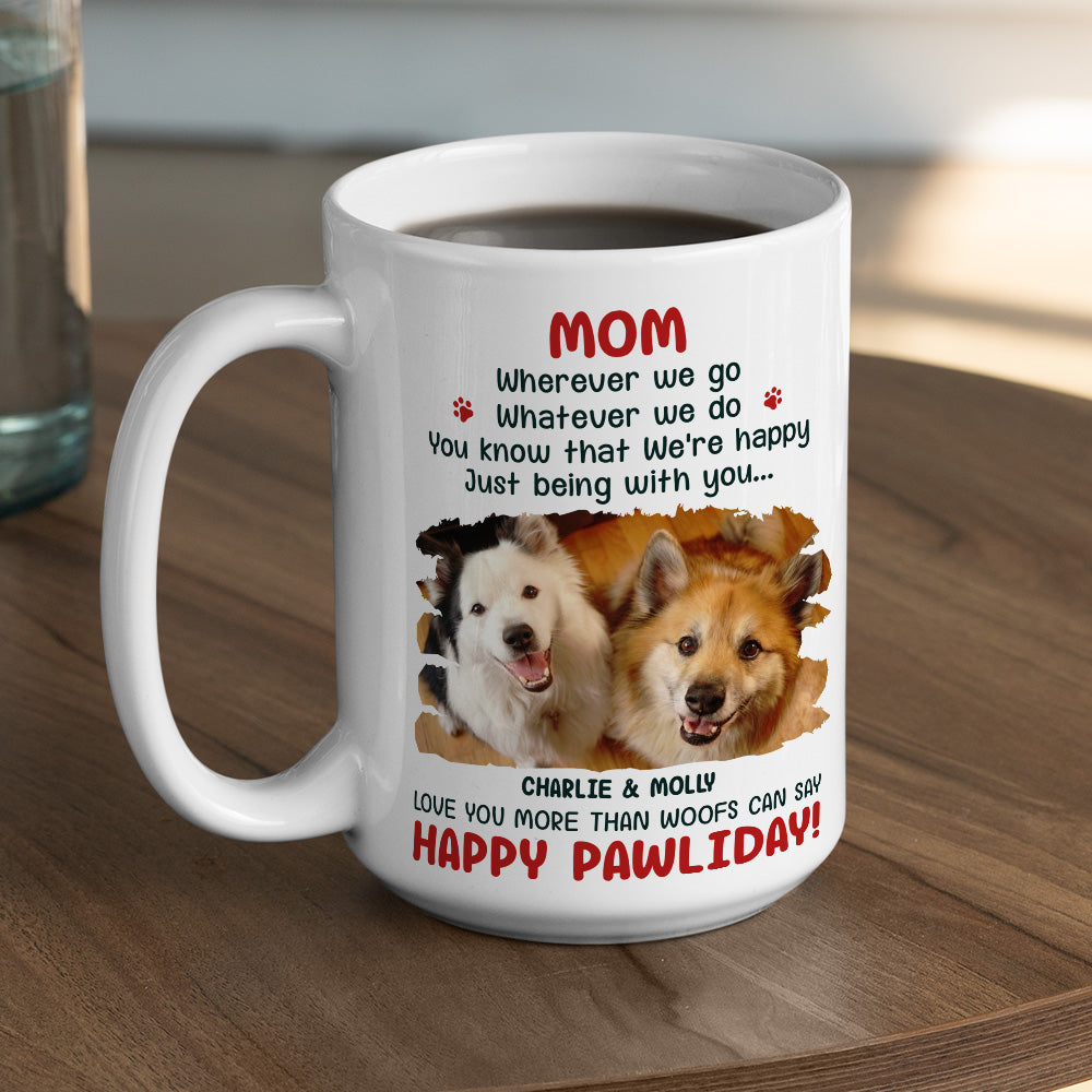 Custom Photo Christmas Birthday Gifts For Dog Lovers • More Than Woofs Can Say Photo- Personalized Coffee Mug