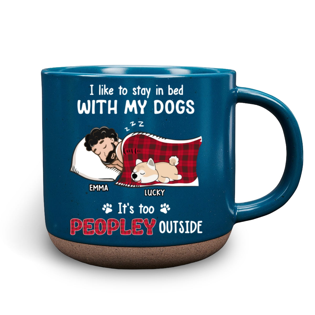 Custom Mother's day Birthday Gifts For Dog Mom, Dog Lovers • Like To Stay In Bed - Personalized Pottery Mug