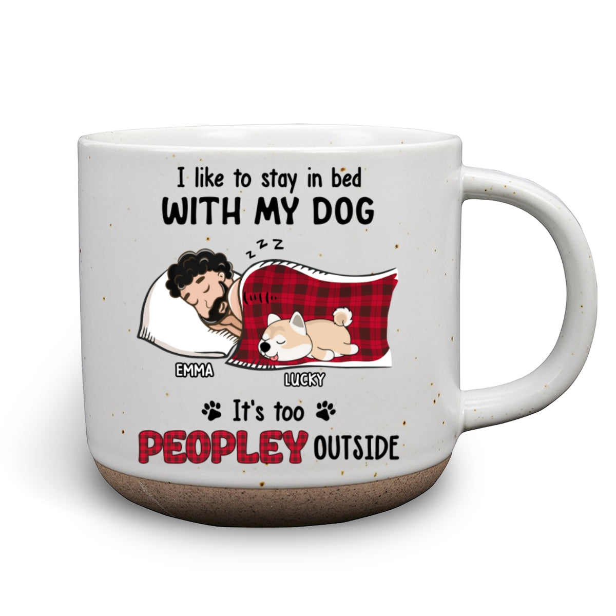 Custom Mother's day Birthday Gifts For Dog Mom, Dog Lovers • Like To Stay In Bed - Personalized Pottery Mug