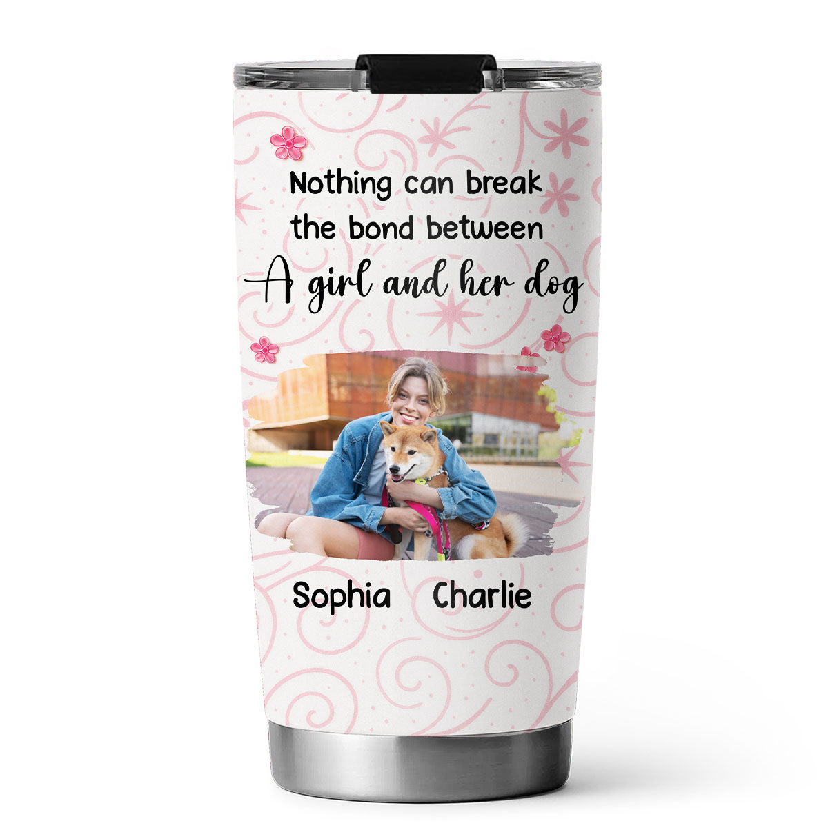 Custom Photo Christmas Birthday Gifts For Dog Lovers • Girls Are In Love With Dogs Photo - Personalized Tumbler