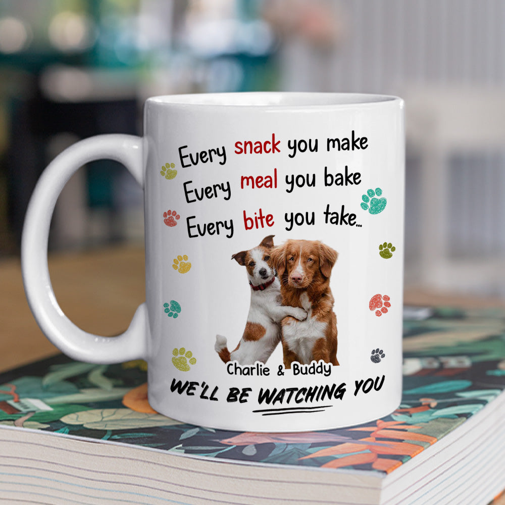Custom Photo Mother's Father's day Birthday Gifts For Dog Lovers • Watching You Photo - Personalized Coffee Mug