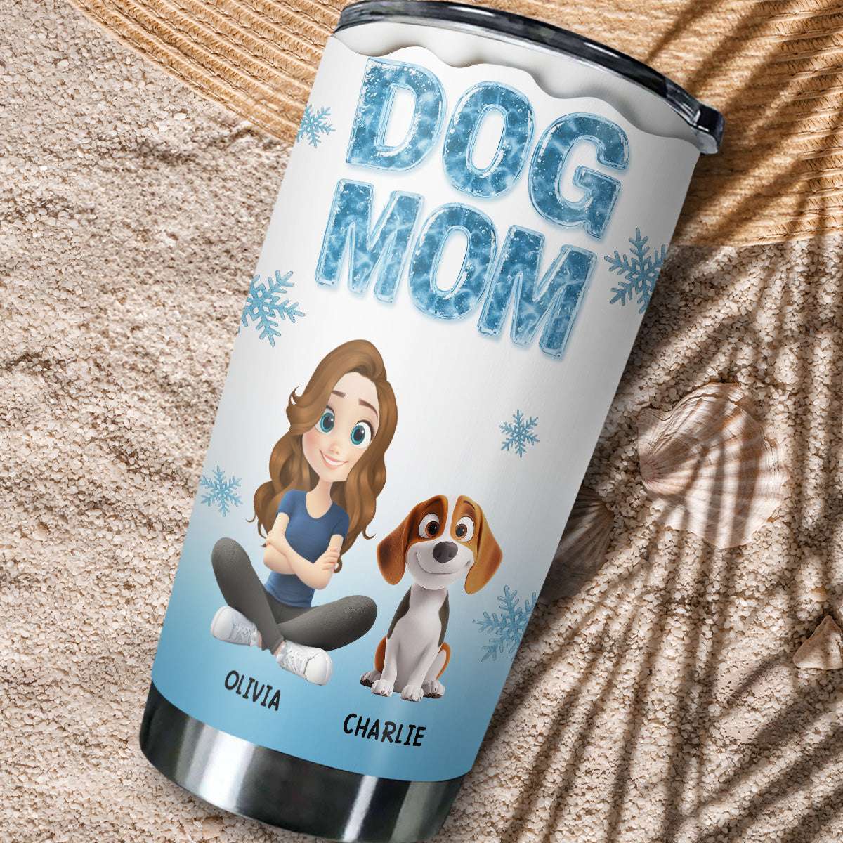 Custom Christmas Birthday Gifts For Dog Lovers • Dog Mom Dad Ice - Personalized 3D Effect Tumbler