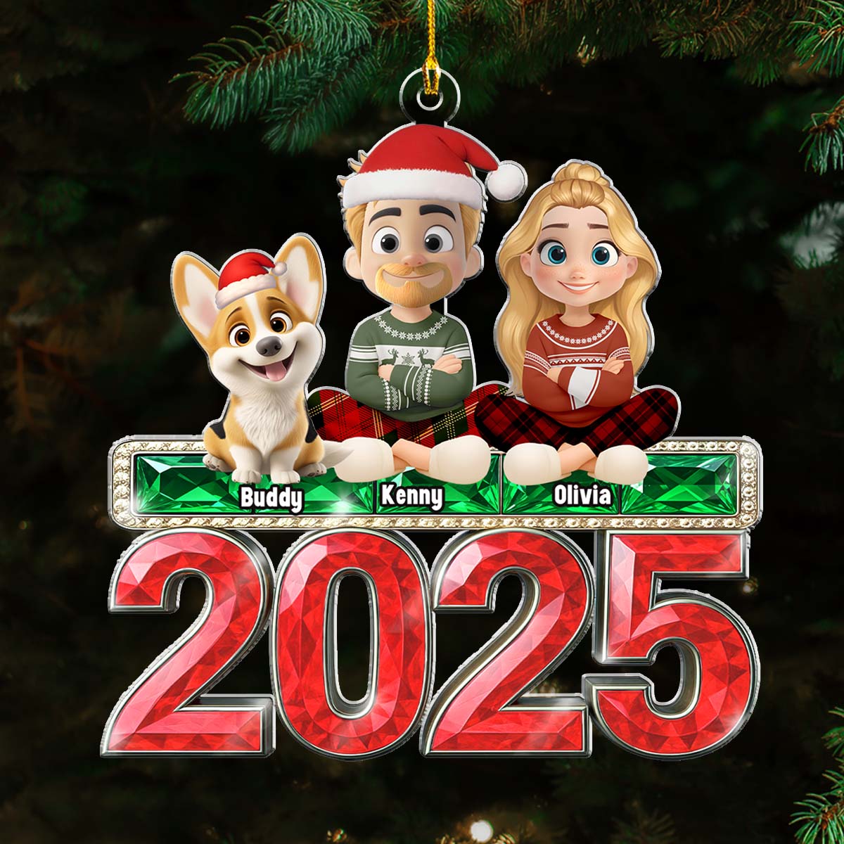 Custom Christmas Decor Home Birthday Gifts For Dog Lovers • This Is Us And Our Dog - Personalized Acrylic Ornament