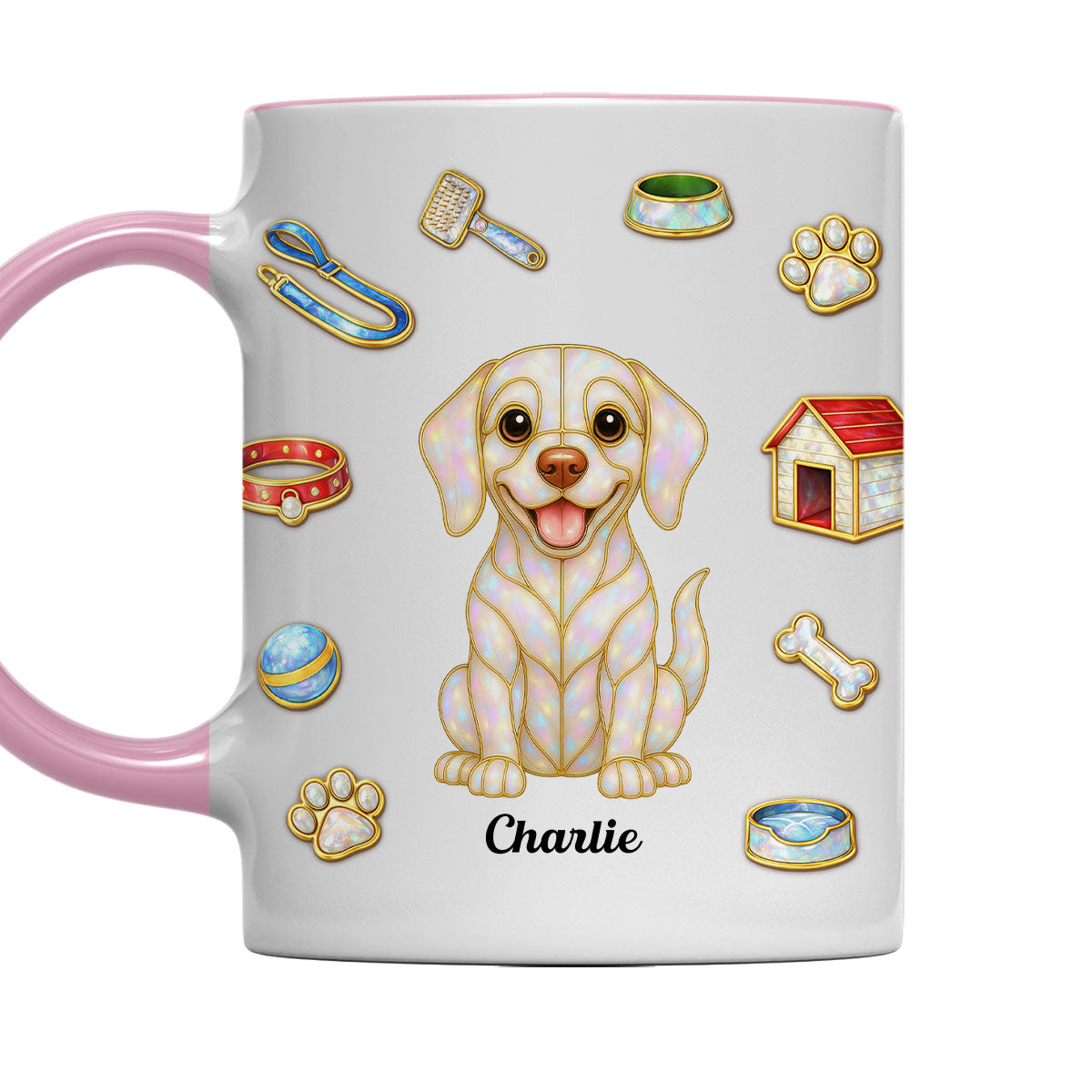 Custom Christmas Birthday Gifts For Dog Mom, Dog Lovers • Love Being With You - Personalized 3D Effect Accent Mug