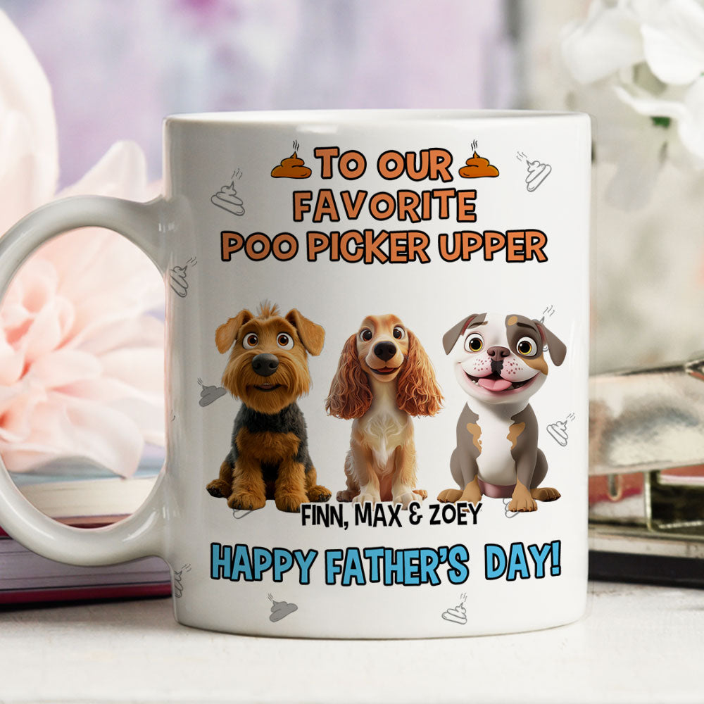 Custom Father's day Birthday Gifts For Dog Dad, Dog Lovers • Favorite Dog Poo Picker - Personalized Coffee Mug