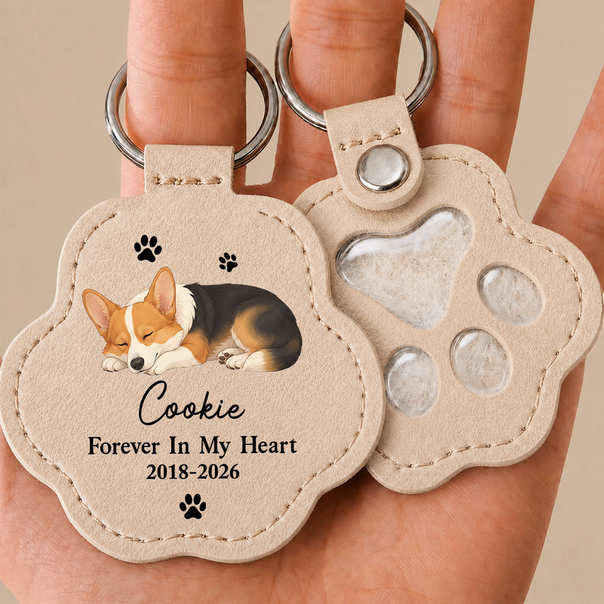Forever In My Heart - Personalized Pet Fur Keychain