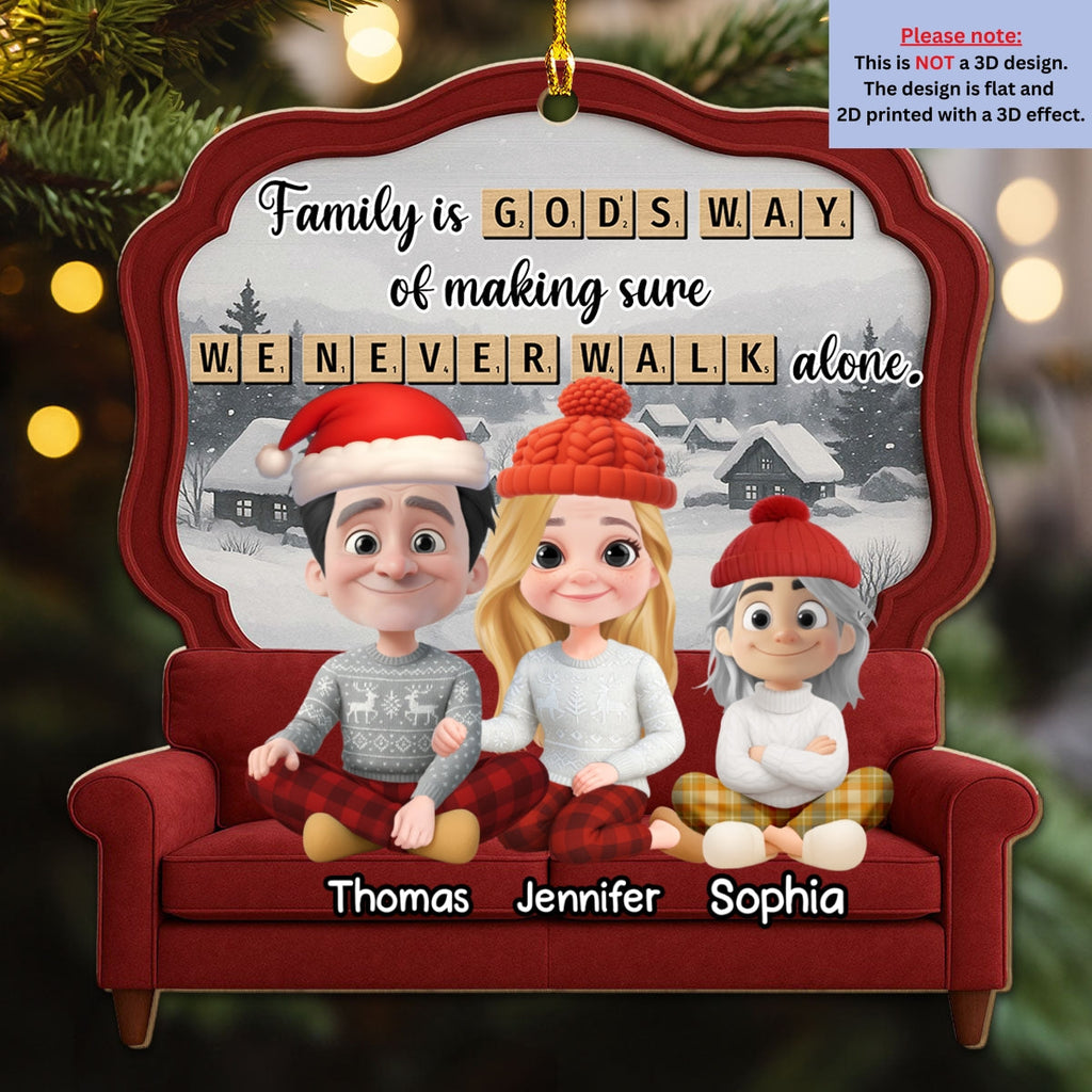 Custom Christmas Decor Home Birthday Gifts For Cat Lovers • Family Is Where Love Grows - Personalized 3D Effect Wood Ornament