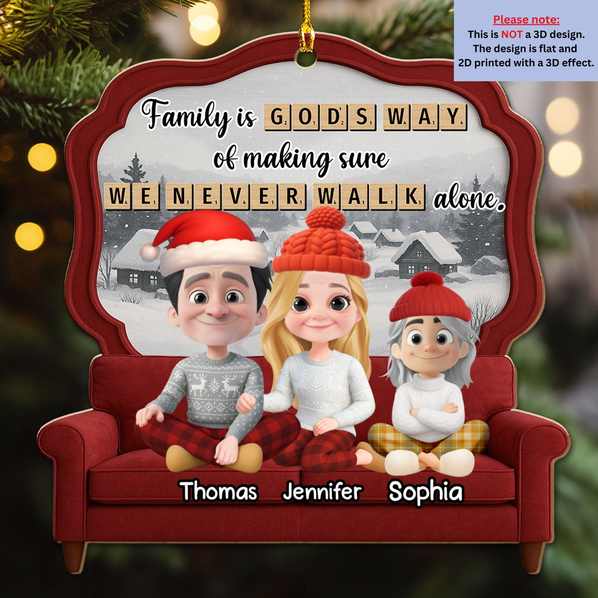 Custom Christmas Decor Home Birthday Gifts For Cat Lovers • Family Is Where Love Grows - Personalized 3D Effect Wood Ornament