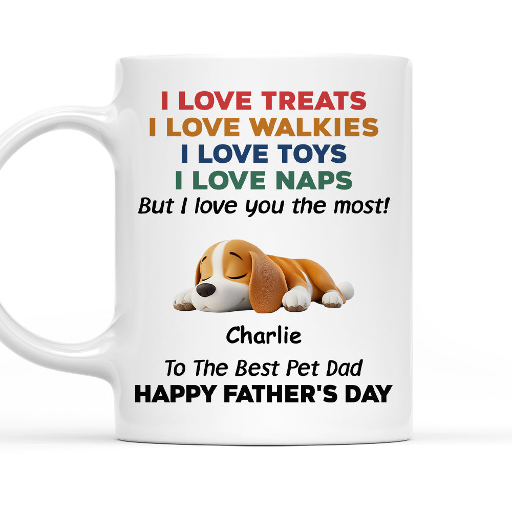 Custom Father's day Birthday Gifts For Pet Dad, Pet Lovers • Love You The Most Pet Version 3 - Personalized Coffee Mug