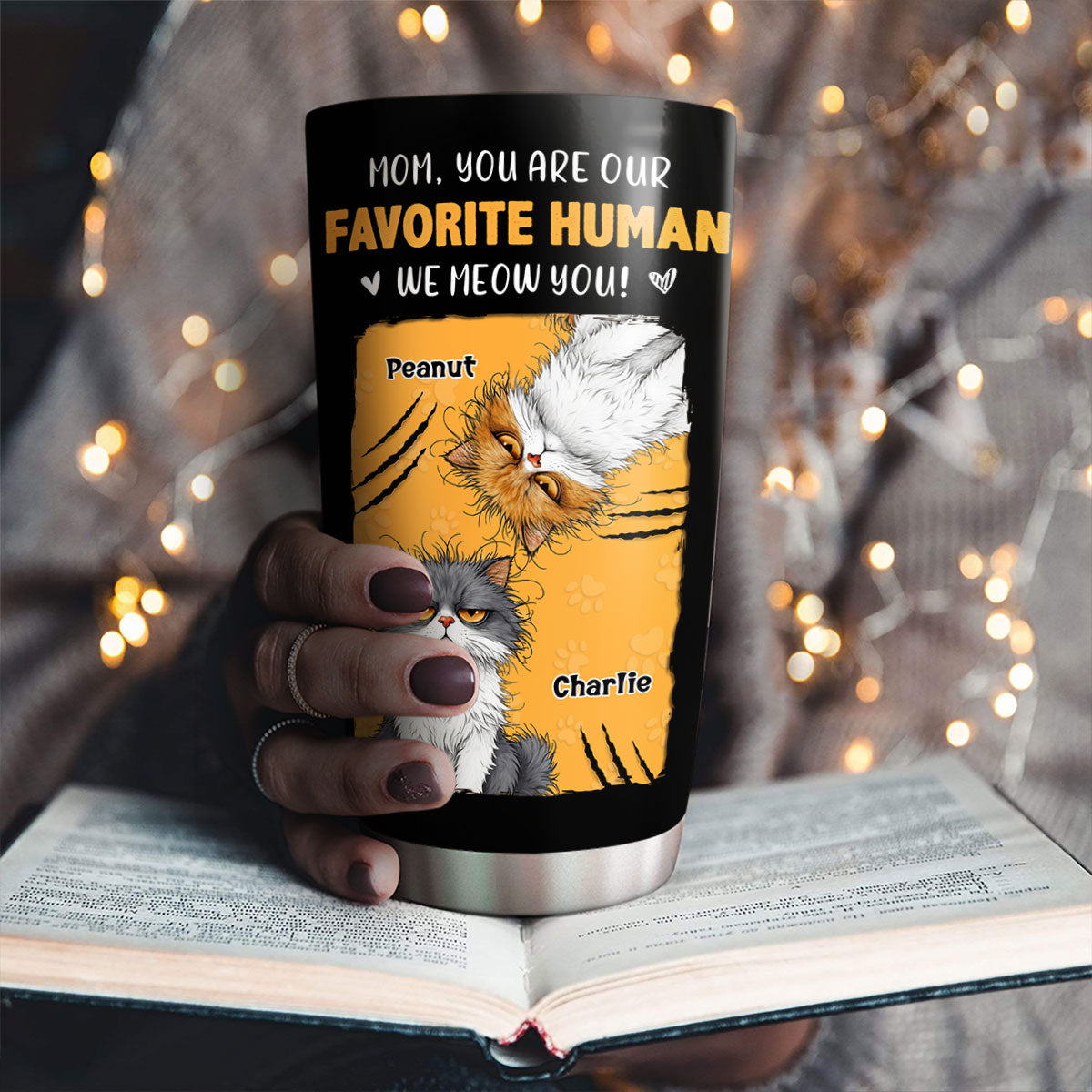 Custom Christmas Birthday Gifts For Cat Lovers • I Meow You - Personalized Tumbler