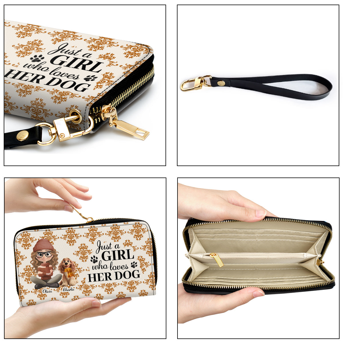 Pumskin Dog Autumn - Personalized Leather Wallet