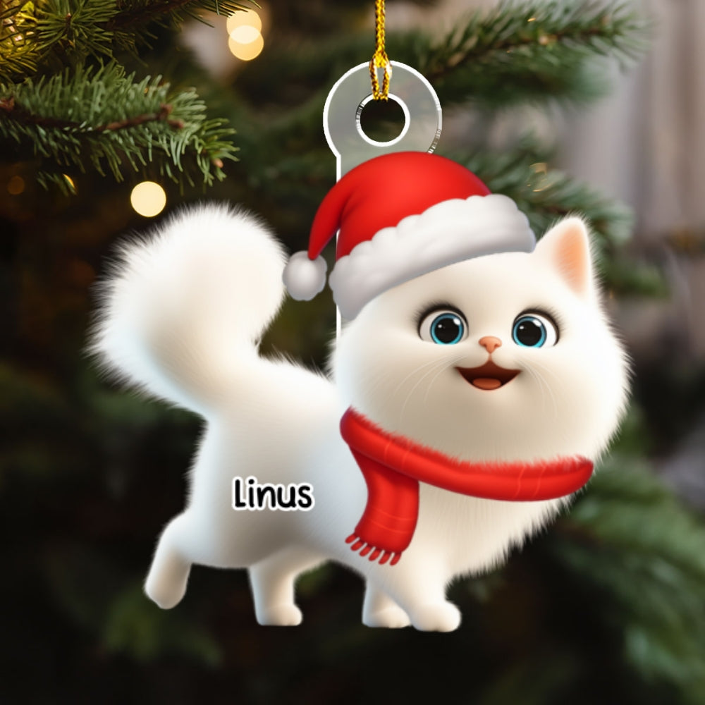 Custom Christmas Decor Home Birthday Gifts For Cat Lovers • Walking Cat - Personalized Acrylic Ornament