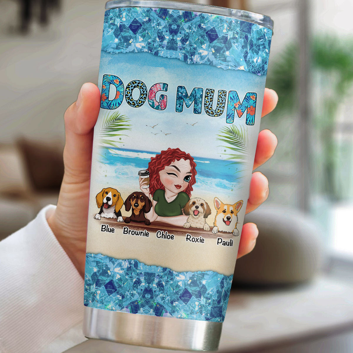 Custom Mother's day Birthday Gifts For Dog Mom, Dog Lovers • Summertime With Fur Babies - Personalized Tumbler