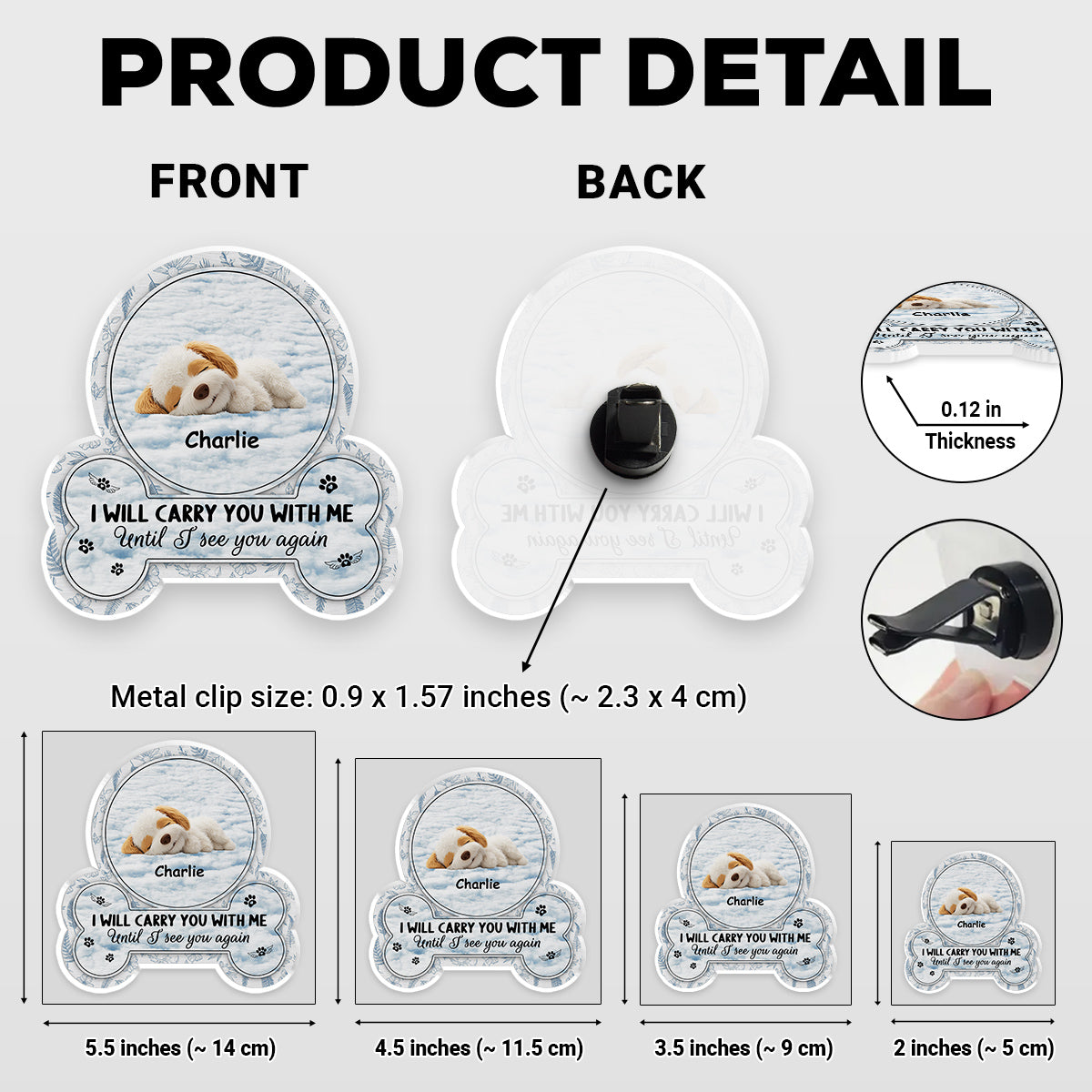 I Will Carry You With Me - Personalized Car Vent Clip