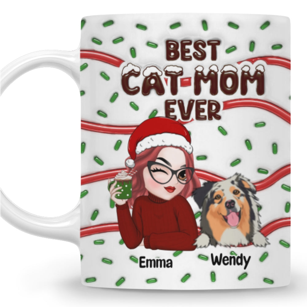 Custom Mother's day Birthday Gifts For Dog Mom, Dog Lovers • Best Fur Mom Cake - Personalized 3D Inflated Effect Mug