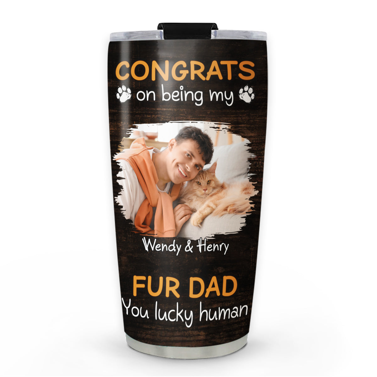 Custom Photo Christmas Birthday Gifts For Pet Dad, Pet Lovers • Congrats On Being Our Dad Cartoon Ver Pet Photo - Personalized Tumbler