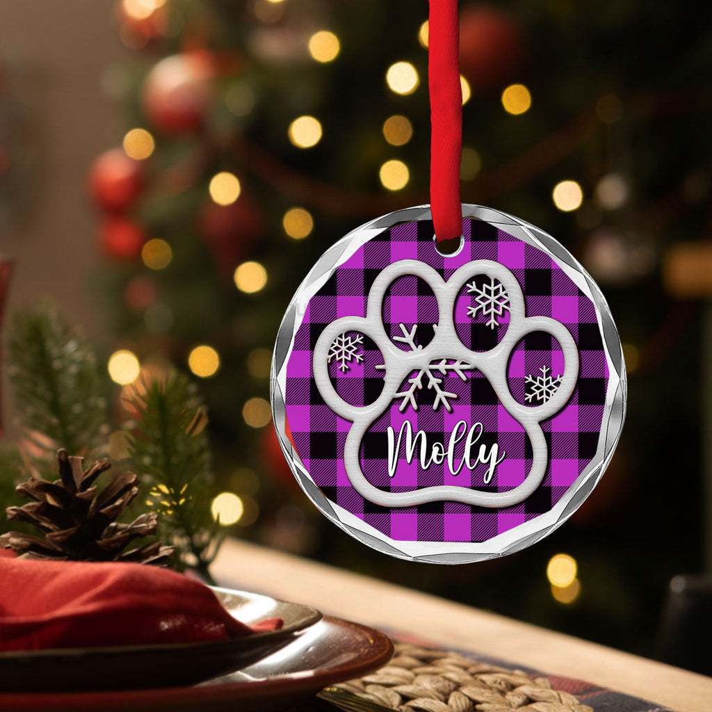 Paw Prints - Personalized Glass Ornament