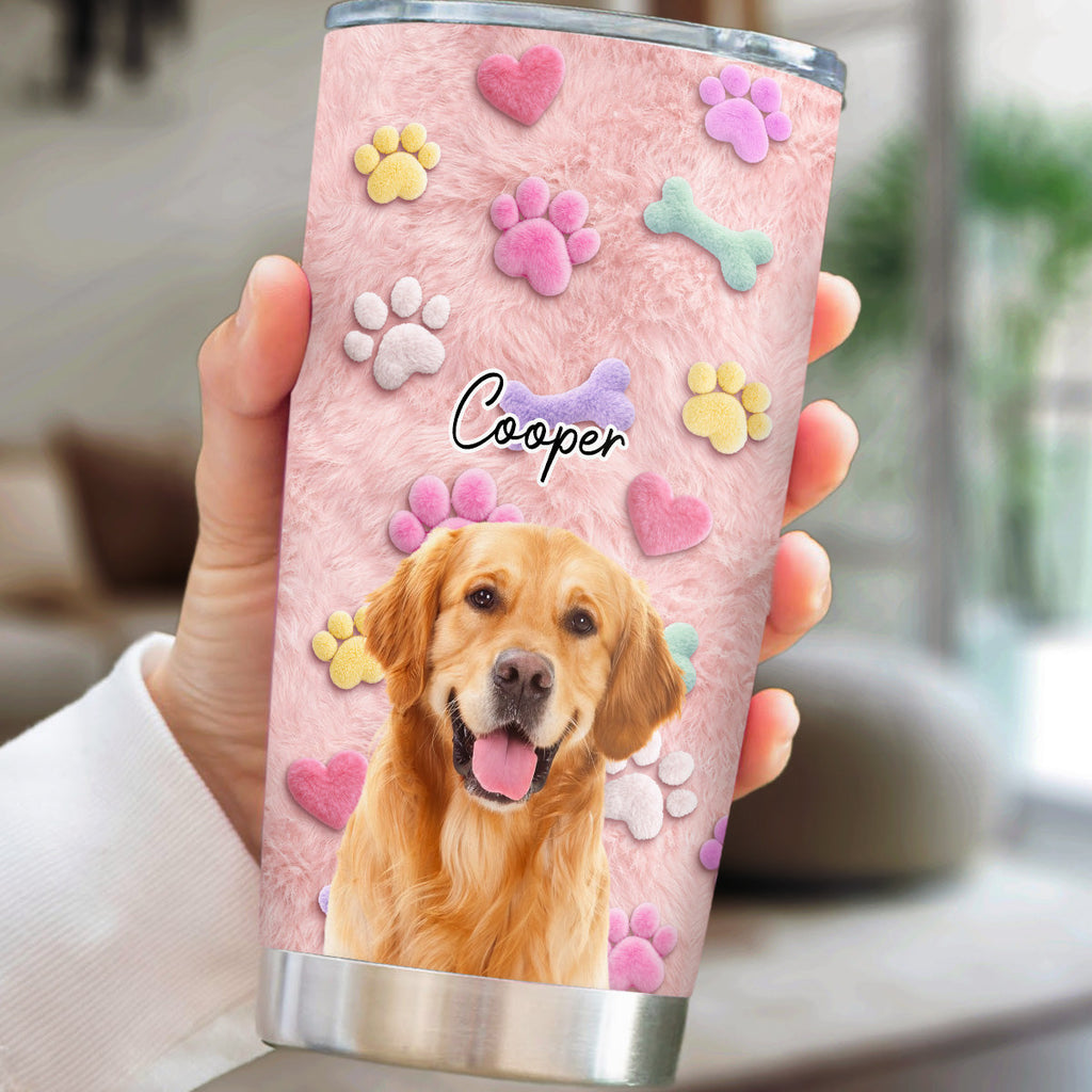 Custom Photo Christmas Birthday Gifts For Dog Mom, Dog Lovers • Dog Fur Photo - Personalized 3D Effect Tumbler