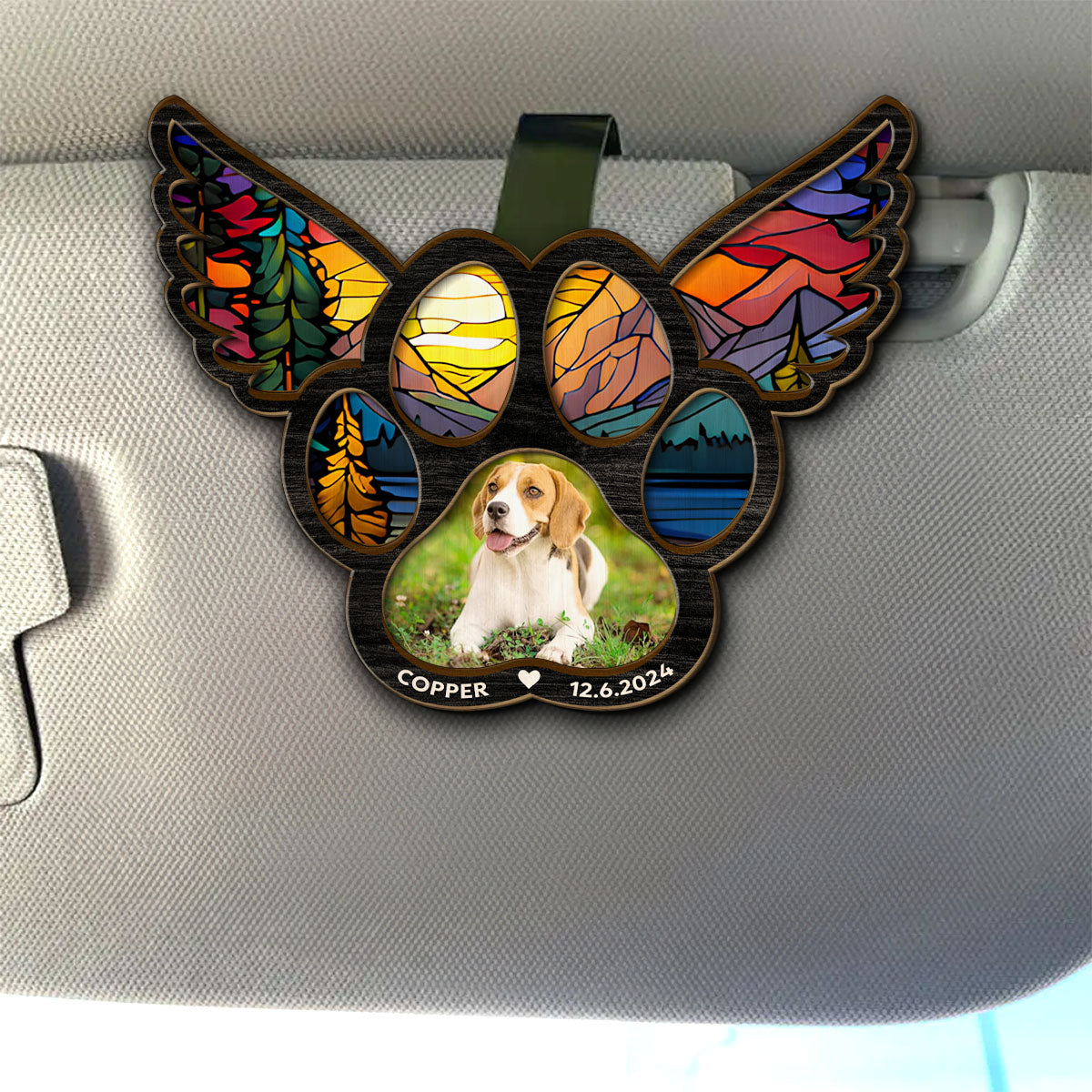 Pawprints On My Heart - Personalized Car Visor Clip