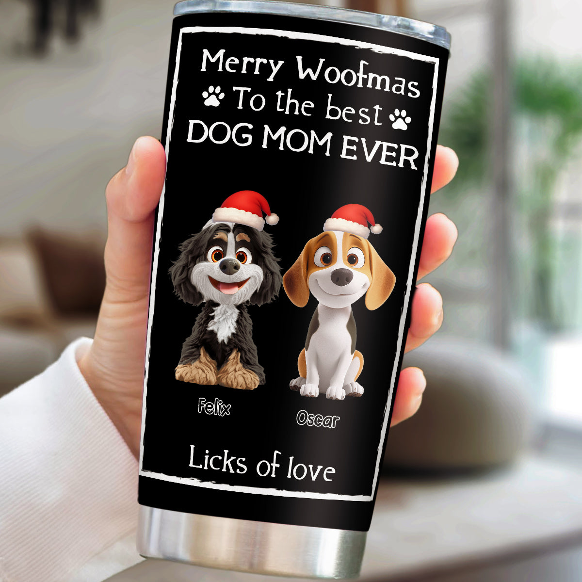 Custom Christmas Birthday Gifts For Dog Dad, Dog Lovers • Licks Of Love - Personalized Tumbler