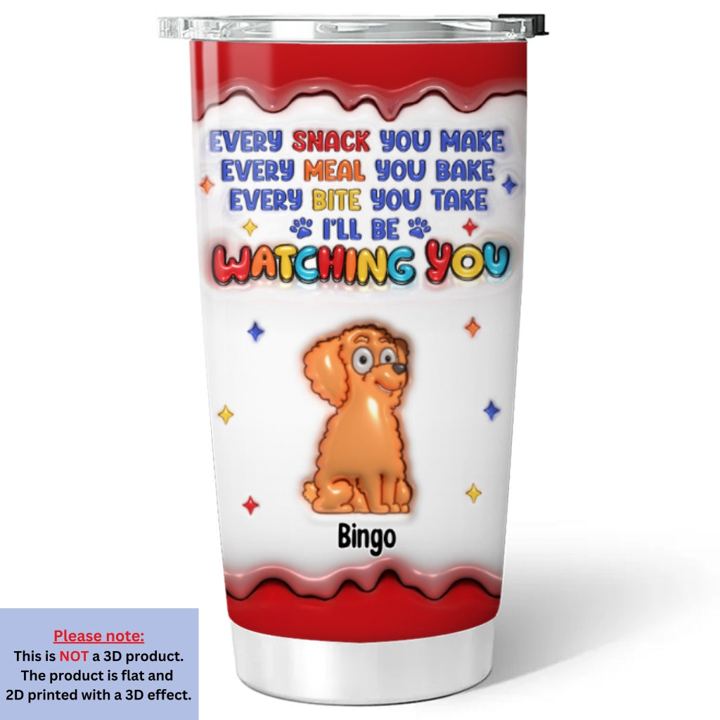 Custom Christmas Birthday Gifts For Pet Lovers • Cheeky Pup - Personalized 3D Inflated Effect Tumbler