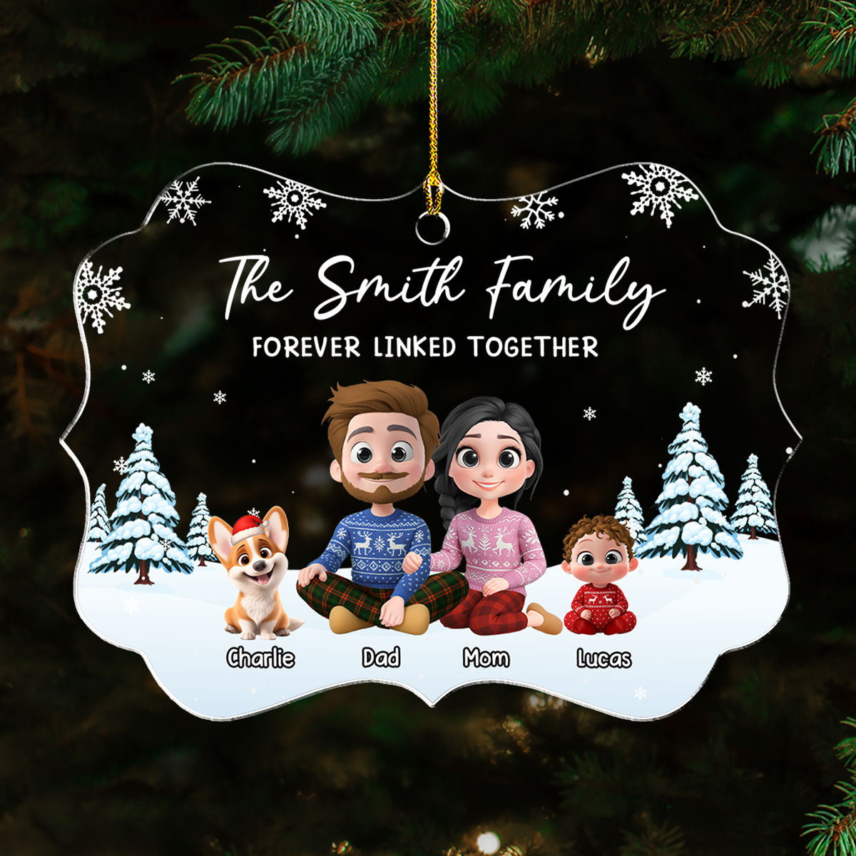 Custom Christmas Decor Home Birthday Gifts For Dog Lovers • Family Roots Bloom Every Season - Personalized Acrylic Ornament